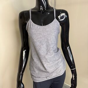 Lululemon Power Y Tank • Heathered Slate • Size 8 • Perfect Condition Long Grey